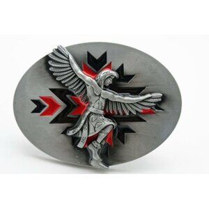 Men Women Buckle Silver Metal Native Style Warrior Dance Indian Cowboy Western